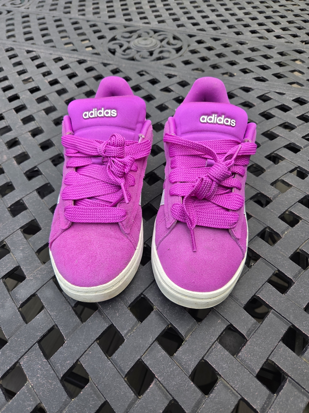Adidas Raspberry Suede Lace-Up Sneakers - Picture 2 of 4